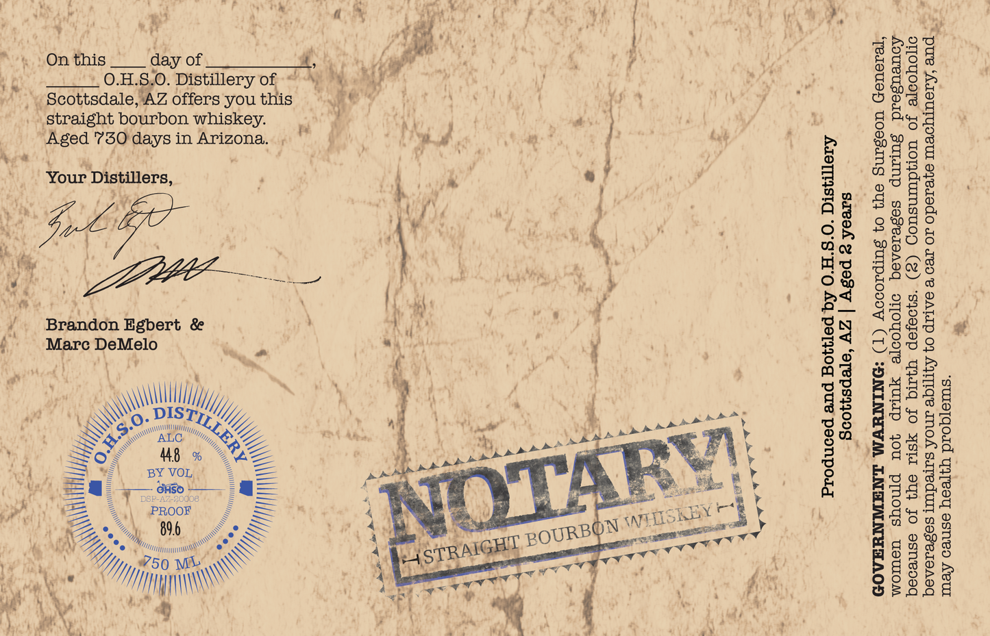 Custom Notary Bourbon - Local Pick Up Only